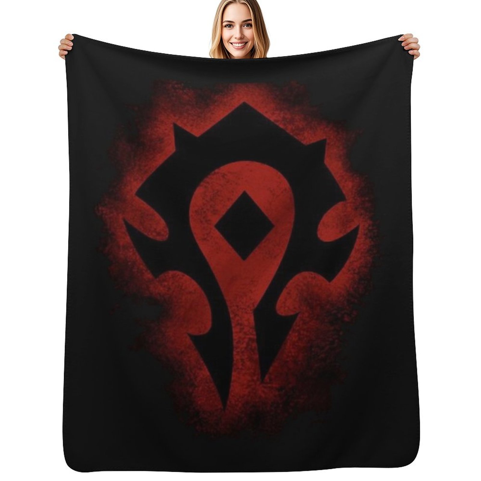 Fleece Sleep Bag - Red horde logo Throw Blanket Soft