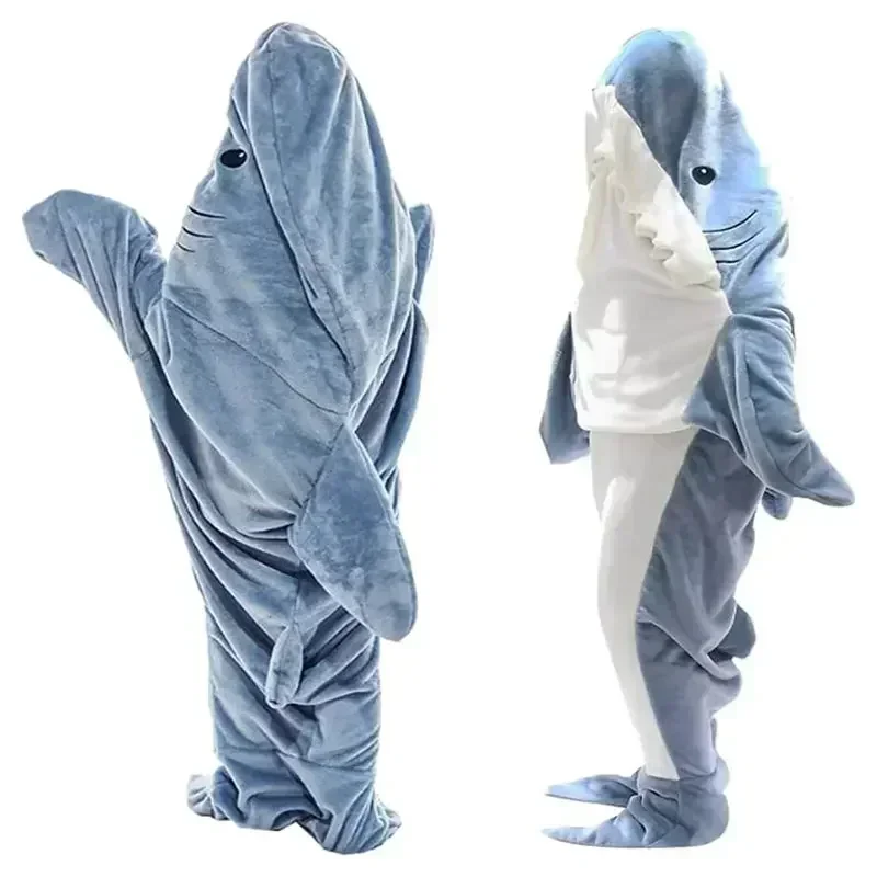 Cartoon Shark Blanket Hoodie W - Fleece Sleep Bag recension och pris