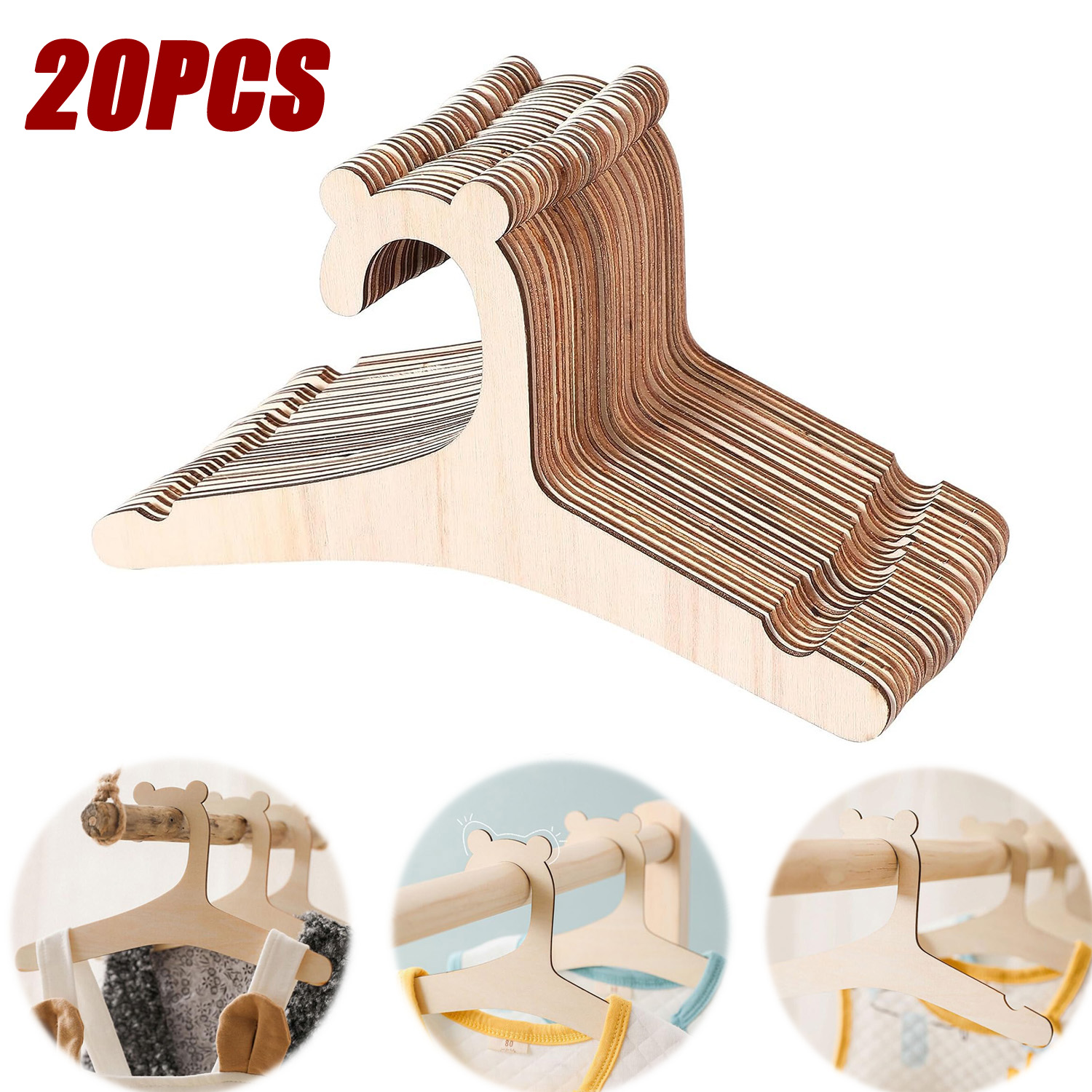 20pcs Baby Clothes Rack Wooden - Baby Clothing Drying Rack recension och pris