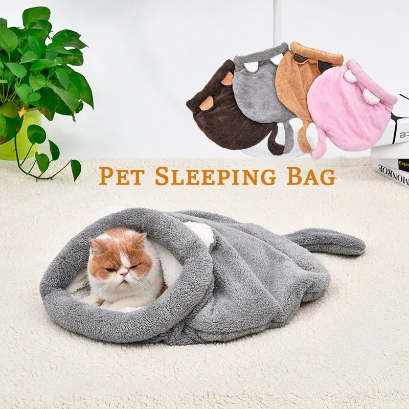 Warm Coral Fleece Cat Sleeping - Fleece Sleep Bag recension och pris