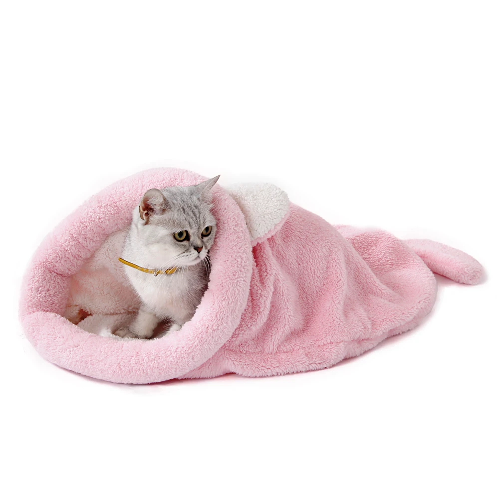 Warm Coral Fleece Cat Sleeping - Fleece Sleep Bag recension och pris